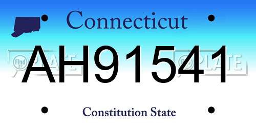 AH91541 Connecticut License Plate