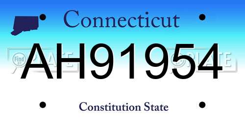 AH91954 Connecticut License Plate