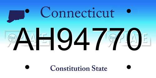 AH94770 Connecticut License Plate