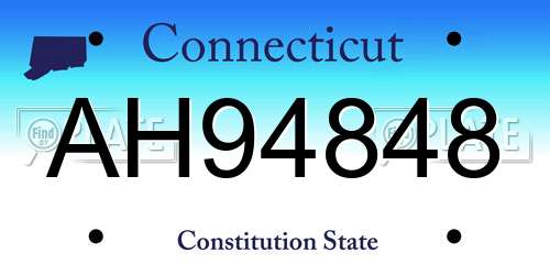 AH94848 Connecticut License Plate