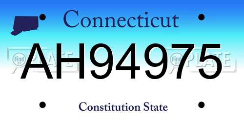 AH94975 Connecticut License Plate