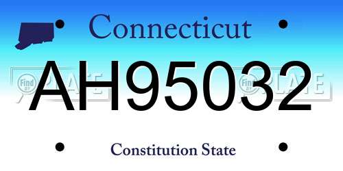 AH95032 Connecticut License Plate