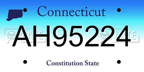 AH95224 Connecticut License Plate