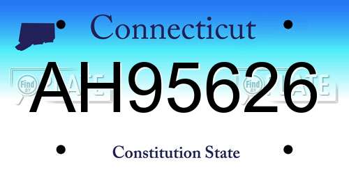 AH95626 Connecticut License Plate