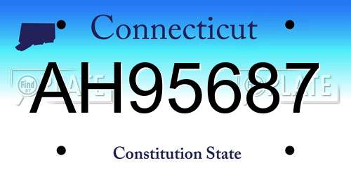 AH95687 Connecticut License Plate