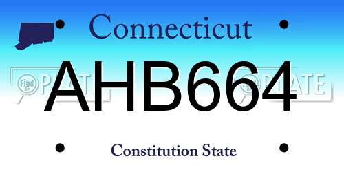 AHB664 Connecticut License Plate
