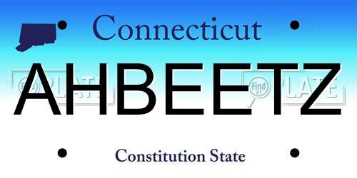 AHBEETZ Connecticut License Plate