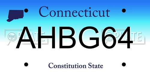 AHBG64 Connecticut License Plate