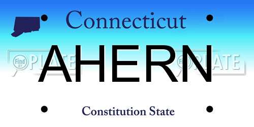 AHERN Connecticut License Plate