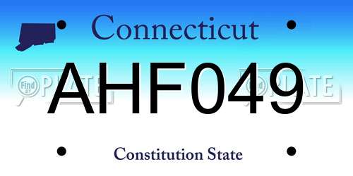 AHF049 Connecticut License Plate