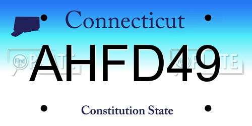 AHFD49 Connecticut License Plate