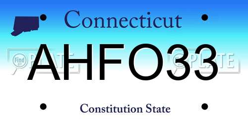 AHFO33 Connecticut License Plate