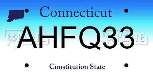AHFQ33 Connecticut License Plate