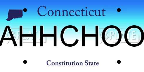 AHHCHOO Connecticut License Plate