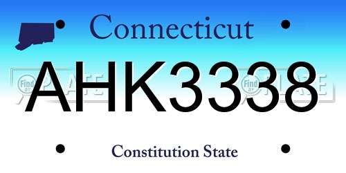AHK3338 Connecticut License Plate
