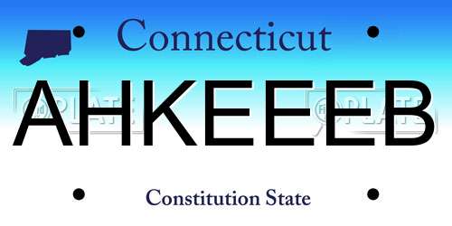 AHKEEEB Connecticut License Plate
