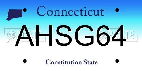 AHSG64 Connecticut License Plate