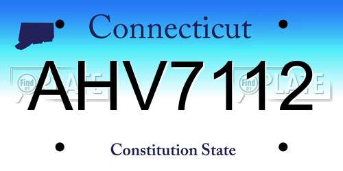 AHV7112 Connecticut License Plate