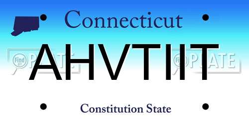 AHVTIIT Connecticut License Plate