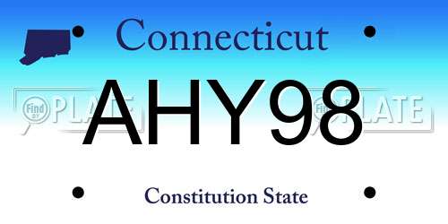 AHY98 Connecticut License Plate