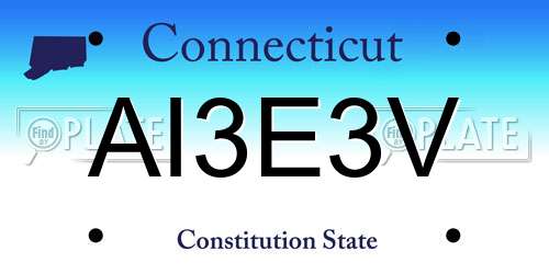 AI3E3V Connecticut License Plate