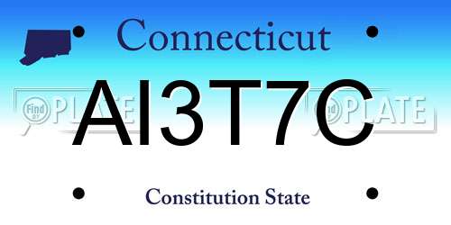 AI3T7C Connecticut License Plate