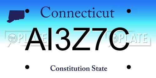 AI3Z7C Connecticut License Plate