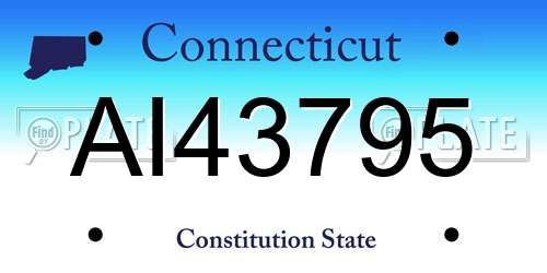 AI43795 Connecticut License Plate