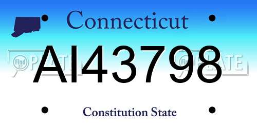 AI43798 Connecticut License Plate