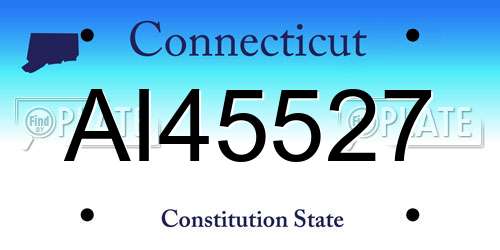 AI45527 Connecticut License Plate