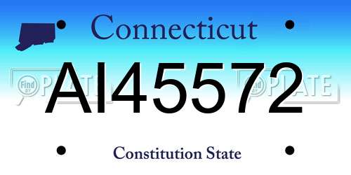 AI45572 Connecticut License Plate