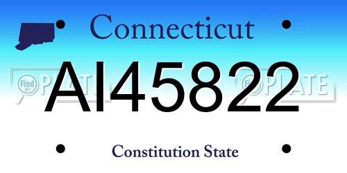 AI45822 Connecticut License Plate