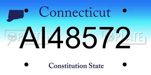 AI48572 Connecticut License Plate