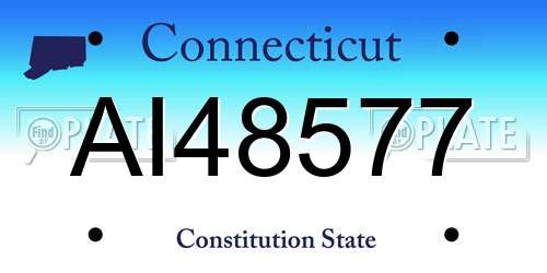 AI48577 Connecticut License Plate