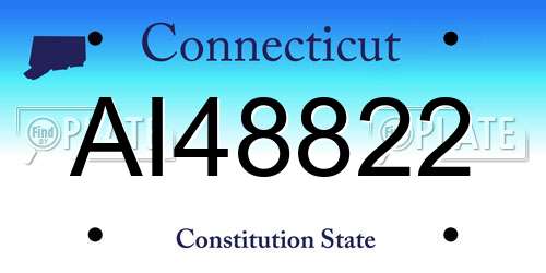 AI48822 Connecticut License Plate