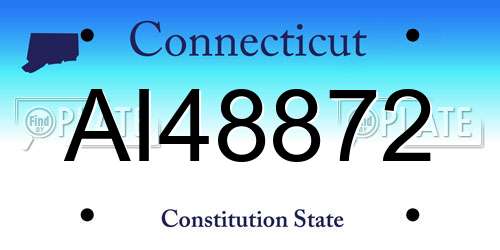 AI48872 Connecticut License Plate
