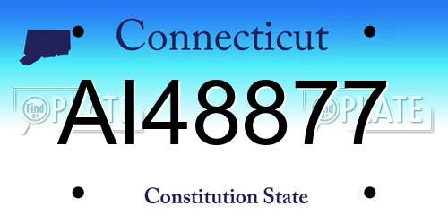 AI48877 Connecticut License Plate