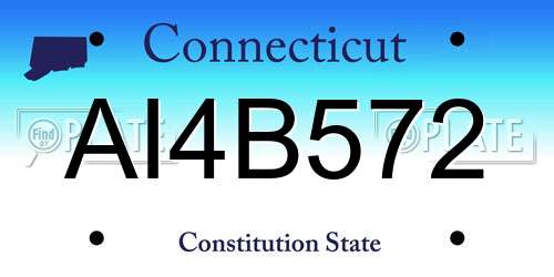 AI4B572 Connecticut License Plate