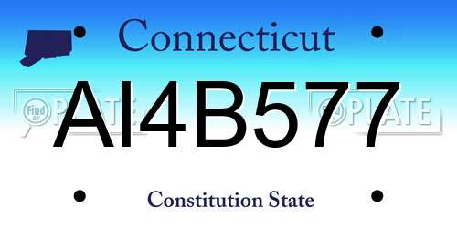 AI4B577 Connecticut License Plate