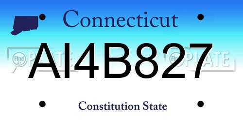 AI4B827 Connecticut License Plate