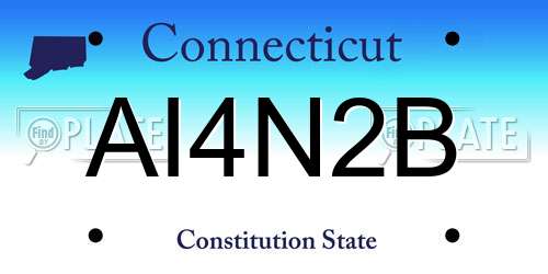 AI4N2B Connecticut License Plate