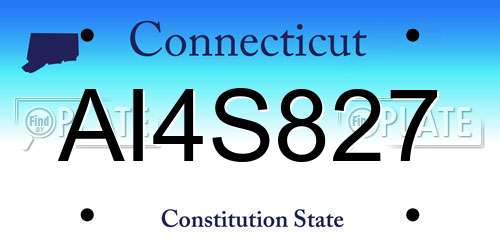 AI4S827 Connecticut License Plate
