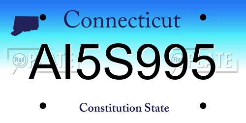AI5S995 Connecticut License Plate