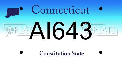 AI643 Connecticut License Plate