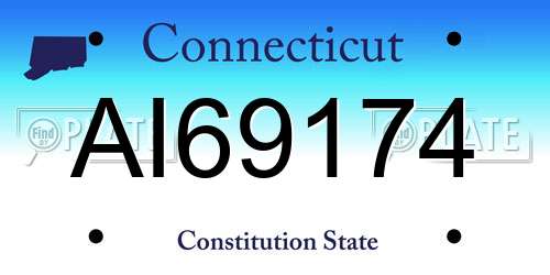 AI69174 Connecticut License Plate