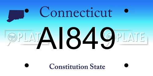AI849 Connecticut License Plate