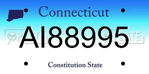 AI88995 Connecticut License Plate
