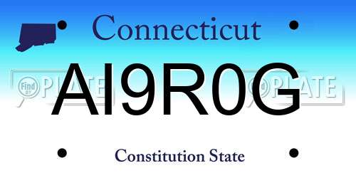 AI9R0G Connecticut License Plate