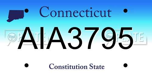 AIA3795 Connecticut License Plate
