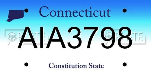 AIA3798 Connecticut License Plate